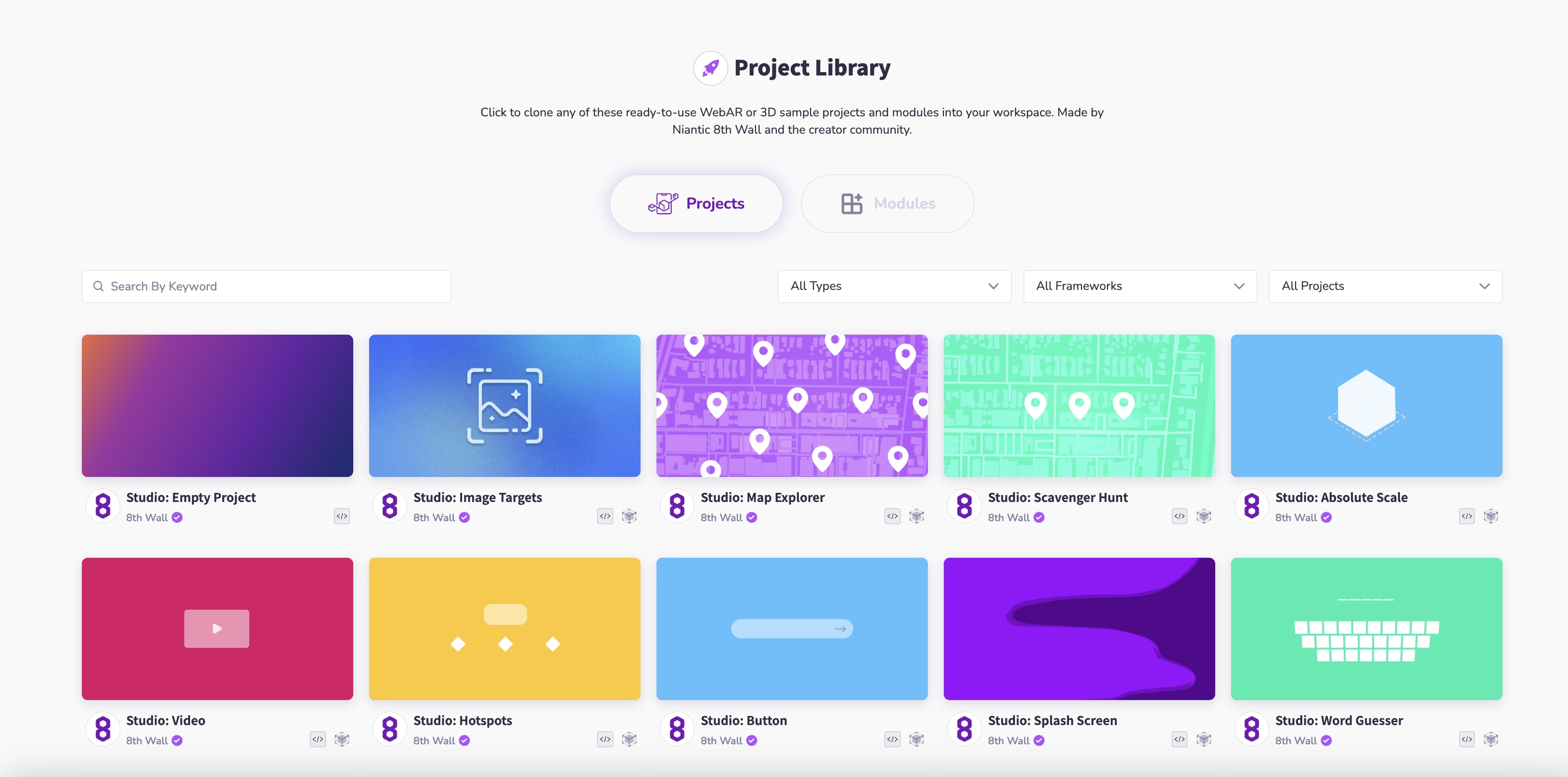 8th Wall Sample Projects