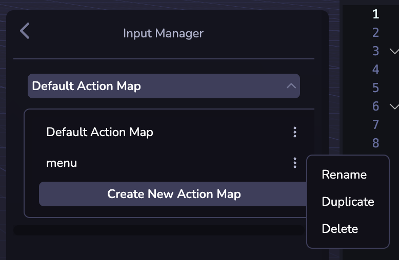 Input Manger Create New Action Map